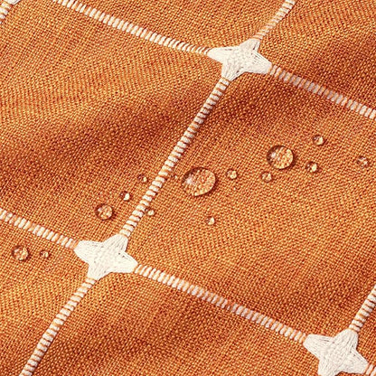 MitoVilla No Hooks Needed Orange Boho Shower Curtain with Snap-in Liner, Farmhouse Cotton Linen Fabric Shower Curtains with Tassels for Rustic Neutral Bathroom Decor, Burnt Orange, 72 x 74