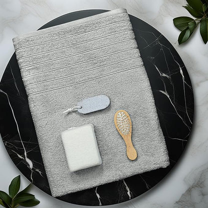 Tens Towels Pack of 1 Jumbo Bath Sheet 40 x 80 Inches, Extra Large & Light Weight, Quicker to Dry, 100% Cotton, Super Soft & Absorbent, Perfect to Wrap Yourself in, Cool Grey
