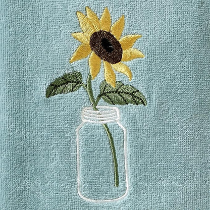 SKL Home by Saturday Knight Ltd. Sunflower in Jar Hand Towel (2-Pack), Aqua