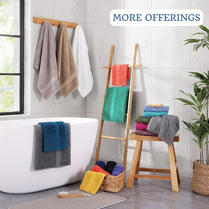 LANE LINEN 100% Ring Spun Cotton 4 Pack Bath Towels (28"x54") - Home Essentials Bathroom Towels Set - Quick Dry, Super Soft & Absorbent Bath Towels - Machine Wash in Cold Water - Cerulean Blue