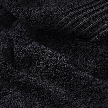 Superior Egyptian Cotton 9-Piece Towel Set, Assorted Towels for Home Bathroom, Guest Bath Decor Essentials, Includes 3 Bath, 3 Hand, 3 Face Towels/Washcloths, Quick Dry, Absorbent - Black