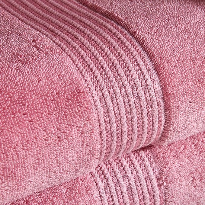 Christy Supreme Hygro Family Towel Set | Blush Pink | 100% Luxury Supima Cotton | Ultra Soft | Super Absorbent | 650GSM | 2 Bath Sheets 2 Bath Towels 2 Hand Towels