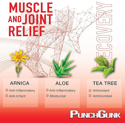 PunchGunk Muscle and Joint Relief Cream for Sore Muscles and Joints, Non Greasy, Naturally Advanced Lotion with Arnica, Aloe & Tea Tree 3.0oz