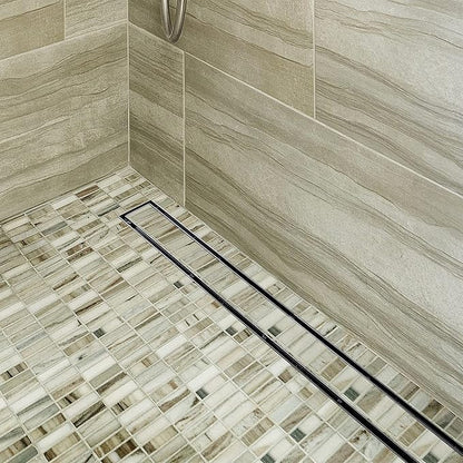 Neodrain 42-Inch Linear Shower Drain with Tile Insert Grate,Brushed 304 Stainless Steel Rectangle Shower Floor Drain, Linear Drain with Leveling Feet, Hair Strainer