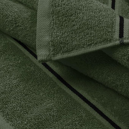 MyOwn Ultra Soft 3 Pack Cotton Towel Set, Contains a Bath Towel 28x55 inch, a Hand Towel 16x24 inch & Wash Coth 12x12 inch, Ideal Everyday use, Compact & Lightweight - Olive Green