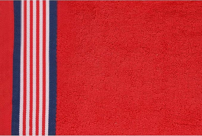 CASA COPENHAGEN He & She 6 Pieces Towel Set- American Blue + Red, 550 GSM 2 Bath Towel 2 Hand Towel 2 Washcloth, Designed in Denmark Made of Soft Egyptian Cotton for Bathroom, Kitchen & Shower