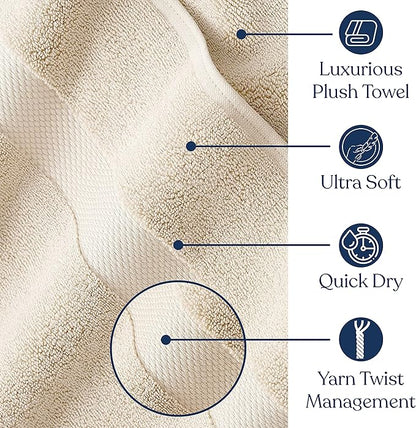 Delara Organic Cotton Luxuriously Plush Bath Sheet | GOTS & Oeko-TEX Certified | Premium Hotel Quality Towels | Feather Touch Technology| 650 GSM Long Staple|Soft, Quick Dry & Ultra-Absorbent 36"x70"