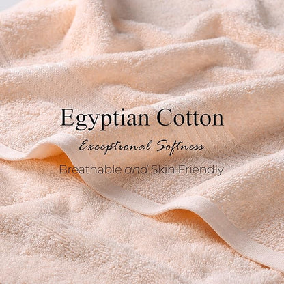 Superior Egyptian Cotton 6-Piece Towel Set, Bathroom Essentials, Towels For Bathroom, Apartment, Airbnb, Guest Bath, Face, Hand, Bath Towels, Washcloths, Absorbent, Fast Drying, Peach