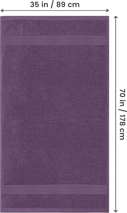 Utopia Towels - Premium Jumbo Bath Sheet 2 Pack - 100% Cotton Highly Absorbent and Quick Dry Extra Large Bath Towel - Super Soft Hotel Quality Towel (35 x 70 Inches, Plum)