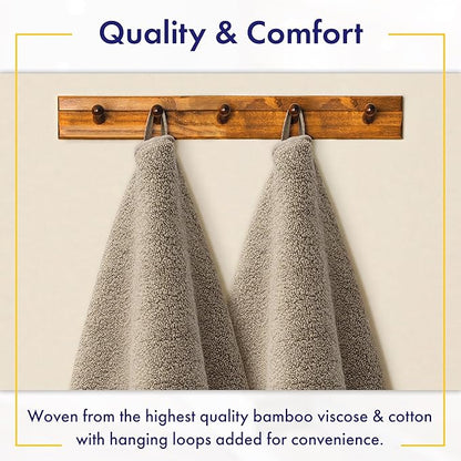 Ultra Soft & Plush Viscose from Bamboo Bath Sheets - 700 GSM Pack of 2 - Extra Large 70x35 in - Super Absorbent & Quick Drying (Taupe)
