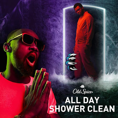 Old Spice Cleansing Body Wash for Men, 3X Defense, 24/7 Shower Fresh with Lasting Scent, 2-in-1 Body & Face Wash, NightPanther with Rich Warm Scent, 24 oz (Pack of 4)