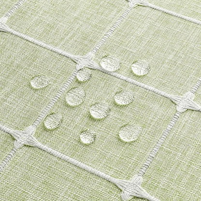 MitoVilla No Hooks Needed Boho Farmhouse Shower Curtain with Snap-in Liner, Cotton Linen Fabric Shower Curtains with Tassels for Rustic Neutral Bathroom Decor, Sage Green, 72 x 74
