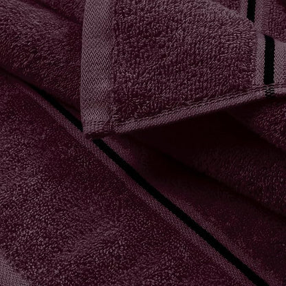 MyOwn Ultra Soft 6 Pack Cotton Towel Set, Contains 2 Bath Towels 28x55 inch, 2 Hand Towels 16x24 inch & 2 Wash Coths 12x12 inch, Ideal Everyday use, Compact & Lightweight - Burgundy