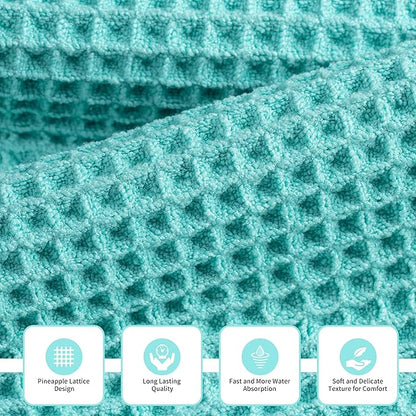 New Microfiber Waffle Bath Towels, 3 Pieces, Oversized, Soft, Absorbent, Fast Drying, Lint Free, Includes Bath, Face and Hand Towels