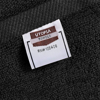 Utopia Towels 72 Pack Premium Hand Towels Set, (16 x 28 inches) 100% Ring Spun Cotton, Ultra Soft and Highly Absorbent 600GSM Towels for Bathroom, Gym, Shower, Hotel, and Spa (Black)
