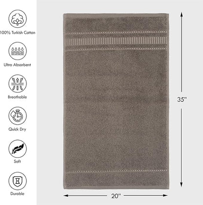 Melissa Linen, 2 Piece Hand Towel Set, 100% Turkish Cotton Face Hand Towels for Bathroom, 20 in x 35 in, Absorbent, Quick Dry, Durable and Soft, Spa and Hotel Quality, Mocha Brown