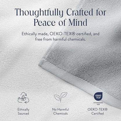 Brooklinen Super-Plush Turkish Cotton Washcloths - Set of 2 - Cotton, 820 GSM, Highly Absorbent, Machine Washable, Perfect for Home & Bathroom (13" x 13", Smoke Grey)
