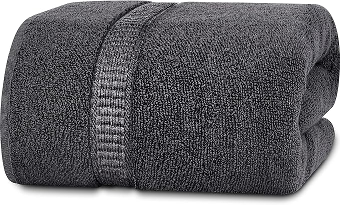 Utopia Towels - Luxurious Jumbo Bath Sheet 1 Piece - 600 GSM (35X70 Inches) 100% Ring Spun Cotton - Highly Absorbent and Quick Dry Extra Large Bath Towel - Super Soft Hotel Quality Towel (Grey)