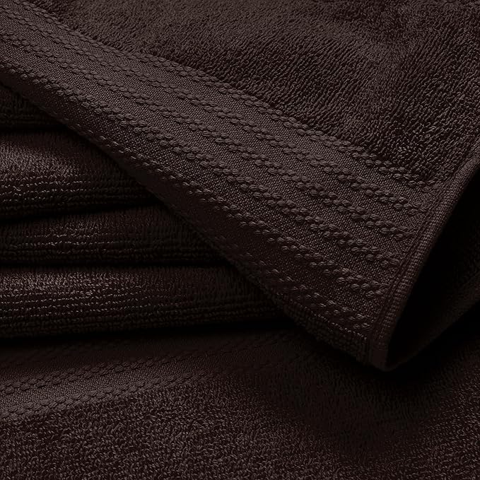 GLAMBURG Premium Cotton Oversized 2 Pack Bath Sheet 35x70-100% Pure Cotton - Ideal for Everyday use - Ultra Soft & Highly Absorbent - Machine Washable - Chocolate Brown