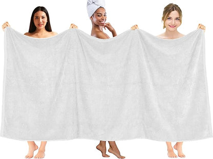 DAN RIVER Pack of 1 Bath Sheet 40x80 Inches, Super Soft Quick Dry Cotton Towels, Luxury Oversized White Bath Towels