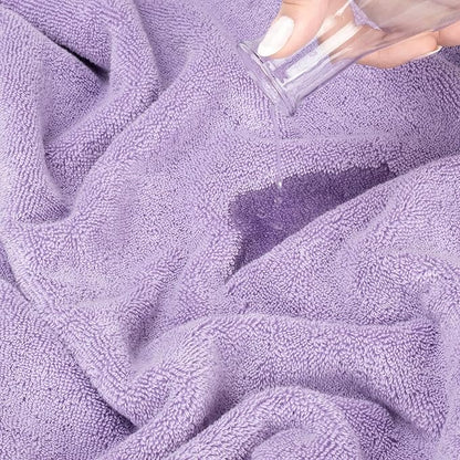 American Soft Linen Salem 100% Cotton Turkish 4 Piece Hand Towels for Bathroom, 600 GSM Soft Absorbent Quickdry Hand Face Towel Set, Lilac
