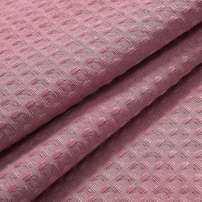 River Dream Heavyweight No Hooks Required Dotted Waffle Weave Shower Curtain with Snap in Liner - 71W x 74H,Hotel Grade,Spa Like Bath Curtain,Pale Mauve