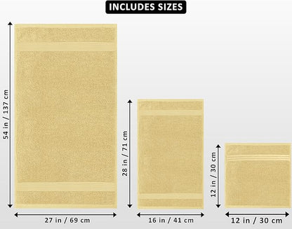 Utopia Towels 8 Piece Premium Towel Set, 2 Bath, 2 Hand, and 4 Washcloths, 100% Ring Spun Cotton, Highly Absorbent Towels for Bathroom, Sports, and Hotel, Beige
