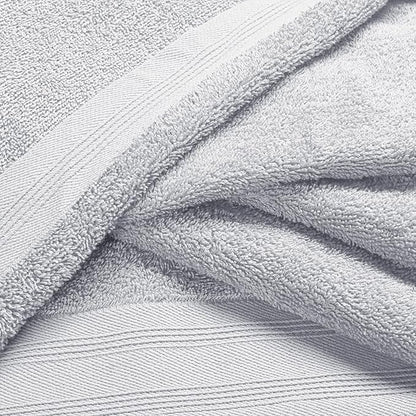 Ultra Soft 3 Pack Cotton Towel Set, Contains a Bath Towels 28x55 inch, a Hand Towels 16x24 inch & a Wash Coths 12x12 inch, Ideal Everyday use, Compact & Lightweight - Light Grey