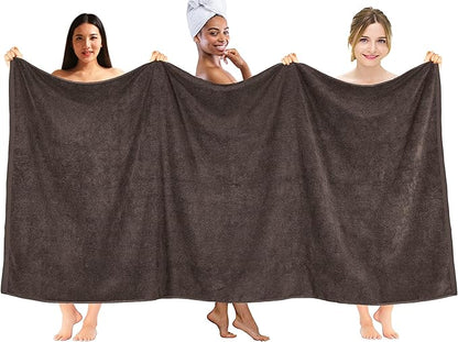 DAN RIVER Pack of 1 Bath Sheet 40x80 Inches, Oversized Bath Sheets Towels for Adults, Fluffy and Soft Plush Towels - Brown