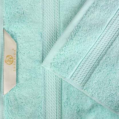 BLUENILEMILLS Madison Egyptian Cotton Towels, Towel Set for Bathroom, Shower, Hotel, Plush, 800 GSM, Highly Absorbent and Ultra-Soft Towels, Bath Essentials, 8 Piece Assorted Towel Set, Sea Foam