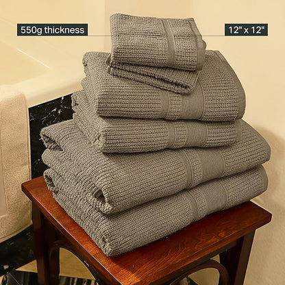 Preston Lane Douro Washcloth Set – 2 Pack Luxury Cotton Towels, Ultra Soft & Absorbent, Quick-Dry Spa-Quality Bathroom Towels, Made in Portugal, Eucalyptus