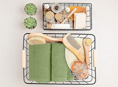 Utopia Towels 60 Pack Cotton Washcloths Set, 100% Ring Spun Cotton, Premium Flannel Face Cloths, Highly Absorbent and Soft Feel Fingertip Towels, Sage Green