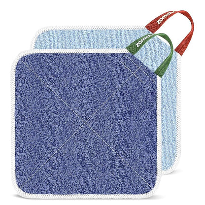 ZOMCHI Exfoliating Wash Cloths for Face and Body, Dual Sided Scrub Bath Cloth, Shower Wash Cloth for Men and Women, 2 Count (Rough and Gentle)