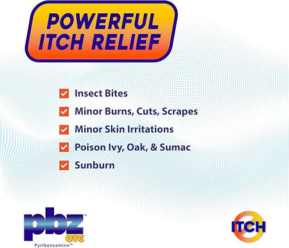 PBZ OTC Antihistamine Cream with 1% Tripelennamine, Kid Safe Itch Relief, 1 Oz, 2 Pack