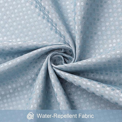 3 in 1 Long Blue Shower Curtain Set-72 W x 78 H, Fog Blue Waffle and PEVA Liner Set with 12 Stainless Steel Hooks, Waterproof Fabric for Bathroom