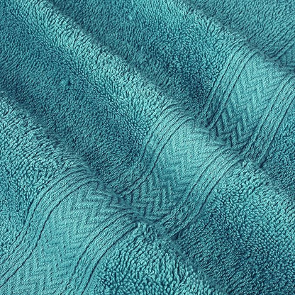 HILLFAIR 24 Piece Bath Towels Set for Bathroom- 100% Cotton 24 PC Bulk Pack Hotel Spa Towel Set- 2 XXL Oversized Big Towels, 4 Bath Towels, 6 Hand Towels, 4 Fingertip Towels, 8 Washcloths: Turquoise