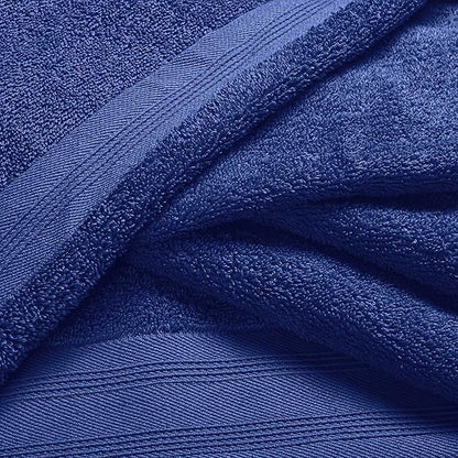 Ultra Soft 6 Pack Cotton Towel Set, Contains 2 Bath Towels 28x55 inch, 2 Hand Towels 16x24 inch & 2 Wash Coths 12x12 inch, Ideal Everyday use, Compact & Lightweight - Navy Blue