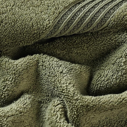 Superior Egyptian Cotton Bath Towel Set, Home Bathroom Towels, Master, Guest Bath, Decor Essentials, Quick Dry, Absorbent, Large Body Towels, Spa, Hotel, Resort, Adult, Kids, Set of 4, Forest Green
