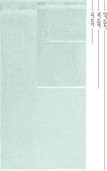 American Veteran Towel, 100% Cotton Turkish 6 Piece Towel Set, Luxury Towels Set of 6 for Bathroom Essentials, 2 Bath Towel 2 Hand Towel 2 Washcloth, Mint Green