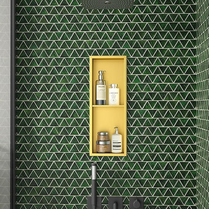 Stainless Steel Shower Niche 8"×24" Gold Double Shelf No Tiled Needed Niche Shower for Bathroom Wall Recessed Bathroom Shelf for Storage