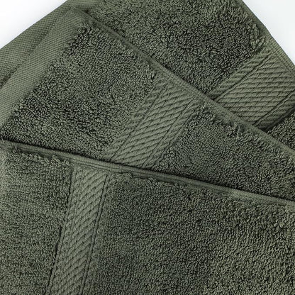 BNM Egyptian Cotton Heavyweight Towels, Ideal For Bathroom, Shower, Spa, Hotel, 800 GSM, Face/ Washcloths, Hand Towels, Bath Towels, Highly-Absorbent, Luxury Basics, 9 Piece Towel Set, Forest Green