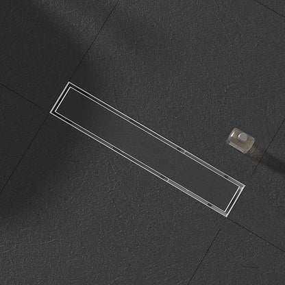 Linear Shower Drain 12", Brushed Floor Drain with Tiled Insert Grate & Hair Strainer, 304 Stainless Steel Bathroom 2-in-1 Tiled in Drain, CUPC Certified (Brushed, 12'')