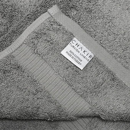 Chakir Turkish Linens 100% Cotton Premium Turkish Towels for Bathroom | 16'' x 30'' (4-Piece Hand Towel, Gray)