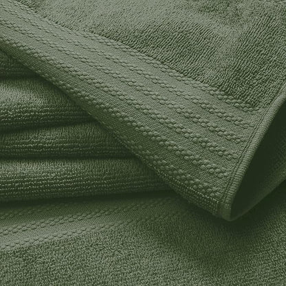 GLAMBURG Ultra Soft 6-Piece Hand Towel Set 16x28-100% Ringspun Cotton - Durable & Highly Absorbent Hand Towels - Ideal for use in Bathroom, Kitchen, Gym, Spa & General Cleaning - Olive Green