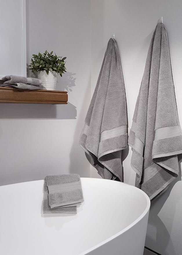 Fabdreams 100% Organic Cotton Bath Sheet Set of 2 700 GSM Oversized Towels Ultra Soft Plush Absorbent Durable Skin-Friendly Spa Hotel Premium Comfort Large 36 x 70 in Dark Gray