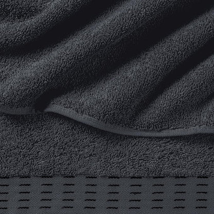 Cotton 2 Pack Oversized Bath Towel Set 28x55 inches, Large Bath Towels, Ultra Absorbant Compact Quickdry & Lightweight Towel, Ideal for Gym Travel Camp Pool - Charcoal Grey