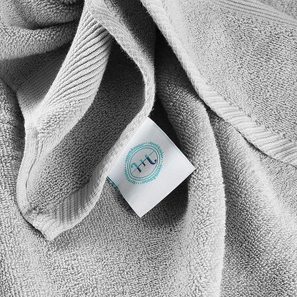Hearth & Harbor Bath Towels for Bathroom - 100% Ring Spun Cotton Luxury Bathroom Towels - Ultra Soft & Highly Absorbent, Bath Towels Set of 6 - Silver Gray