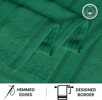 Casa Lino Green Bath Towels Set of 4 (54" x 27") - Large Bathroom Towel Set - 100% Cotton Towels for Bathroom - Highly Absorbent & Quick Dry Bath Towel Multipack - New Apartment Essentials