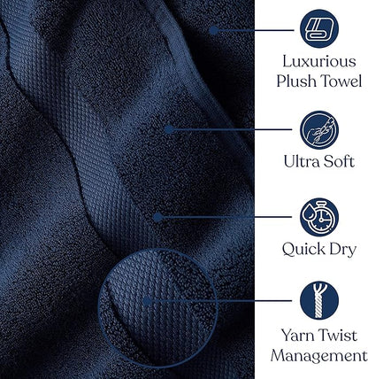 Delara Organic Cotton Luxuriously Plush Bath Towel 20 Piece Set|GOTS & Oeko-TEX Certified|Premium Hotel Quality Towels|Feather Touch Technology|650 GSM Long Staple|Soft, Quick Dry & Ultra-Absorbent
