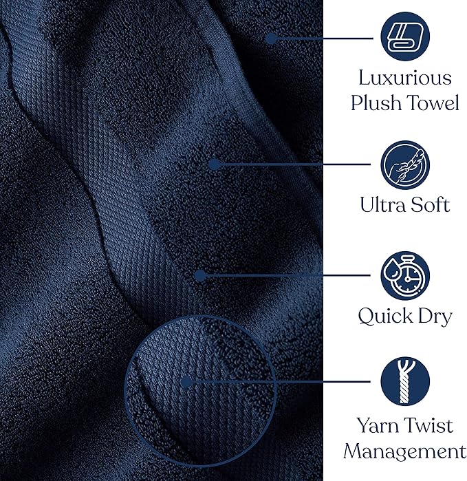 Delara Organic Cotton Luxuriously Plush Bath Sheet Pack of 4 | GOTS & OEKO-TEX Certified | Premium Hotel Quality Towels | Feather Touch Technology|650 GSM Long Staple|Soft, Quick Dry & Ultra-Absorbent